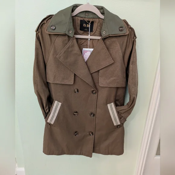 NWT Meibali Trench Coat, Size L - Picture 5 of 9